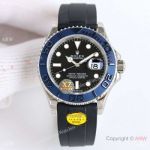 Swiss AAA Replica Rolex Yacht-Master Blueberry Cerachrom bezel Watch 40mm Oysterflex Strap